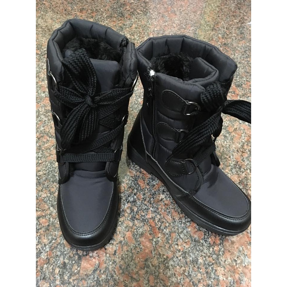 SD 韓國 美鞋【F712415】中筒靴 激瘦版 防水 冰爪 中筒雪靴 黑色 機能雪靴
