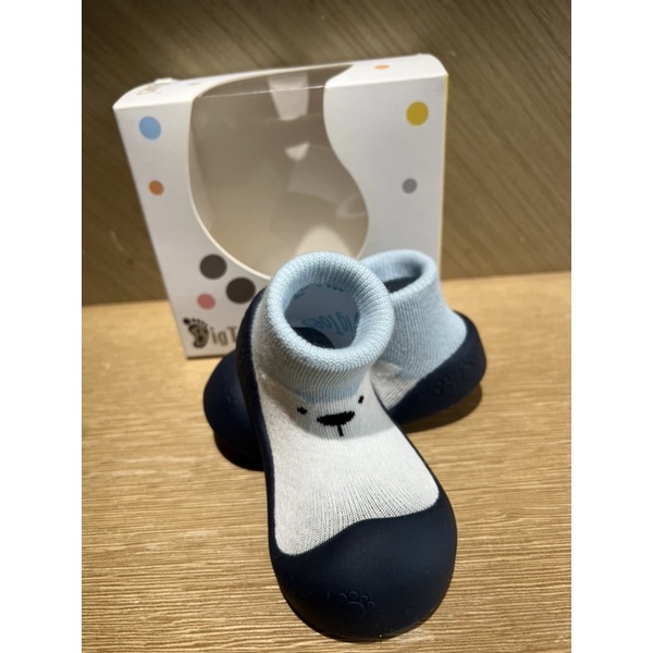 【韓國BigToes】幼兒襪型學步鞋-動物圖案系列 北極熊款式 XL防滑地板襪鞋 全新商品