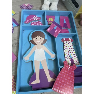 melissa&doug木製玩具，小孩的磁性裝搭