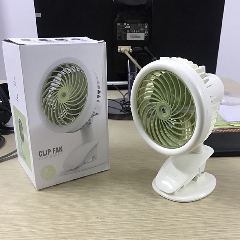 迷你蒸汽風扇霧化器夾風扇夾風扇充電器使用 4 小時 3 種模式