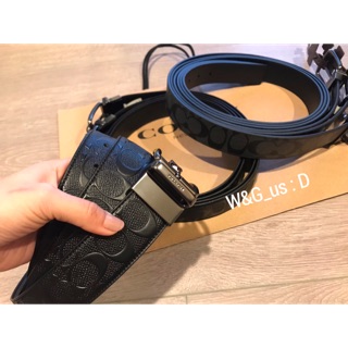 親自採買🇺🇸保證正品 Coach 男皮帶粗款 雙面用logo
