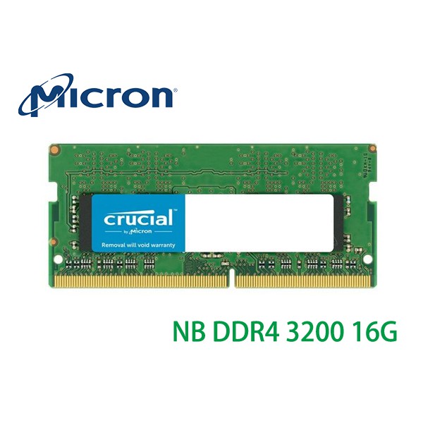 美光 NB RAM DDR4 3200 16G 16G 筆記型 記憶體 原廠終保 適用九代以上CPU