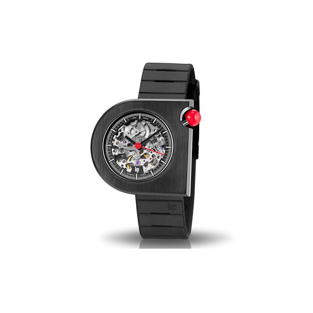 【lip】Mach 2000地鐵設計款時尚橡膠機械腕錶-質感黑/671081/台灣總代理公司貨享兩年保固