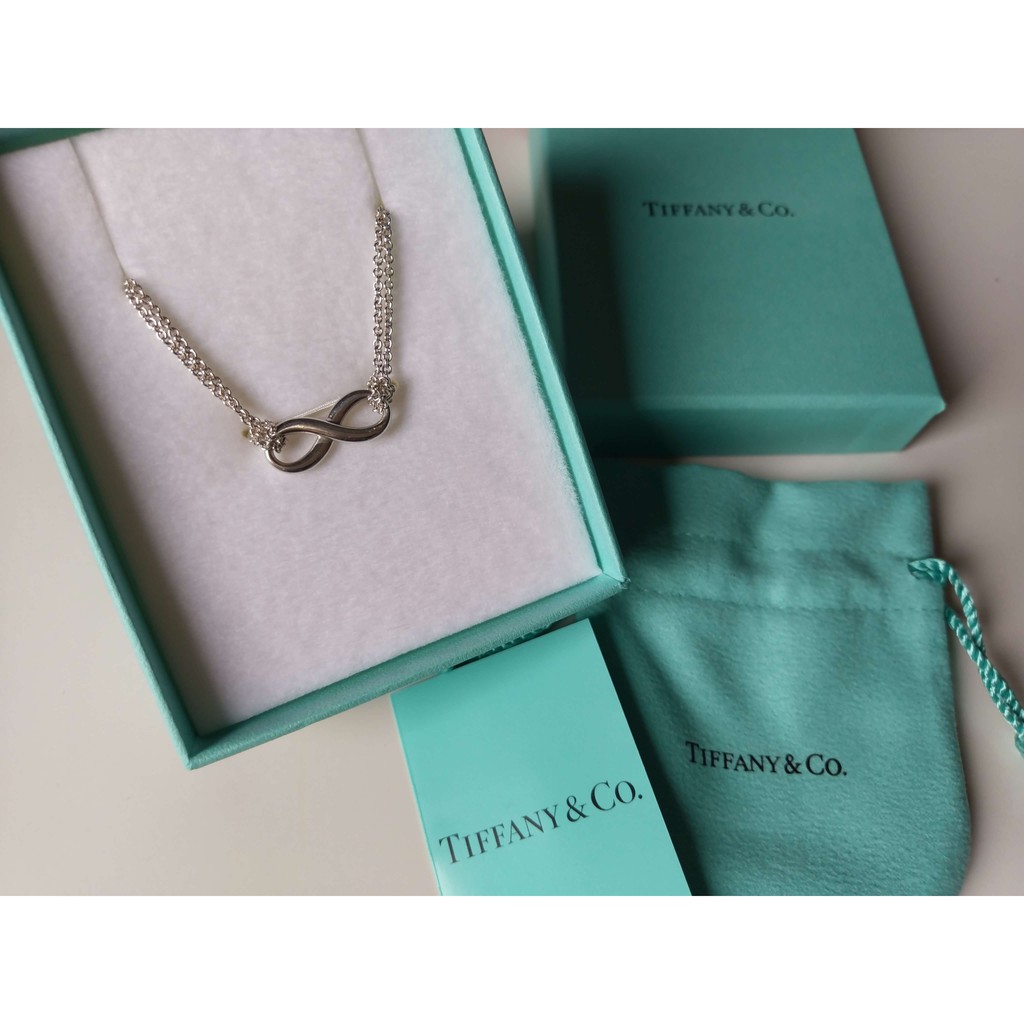 正品轉賣 Tiffany &amp; Co. 無限的愛 925純銀雙鍊手鍊