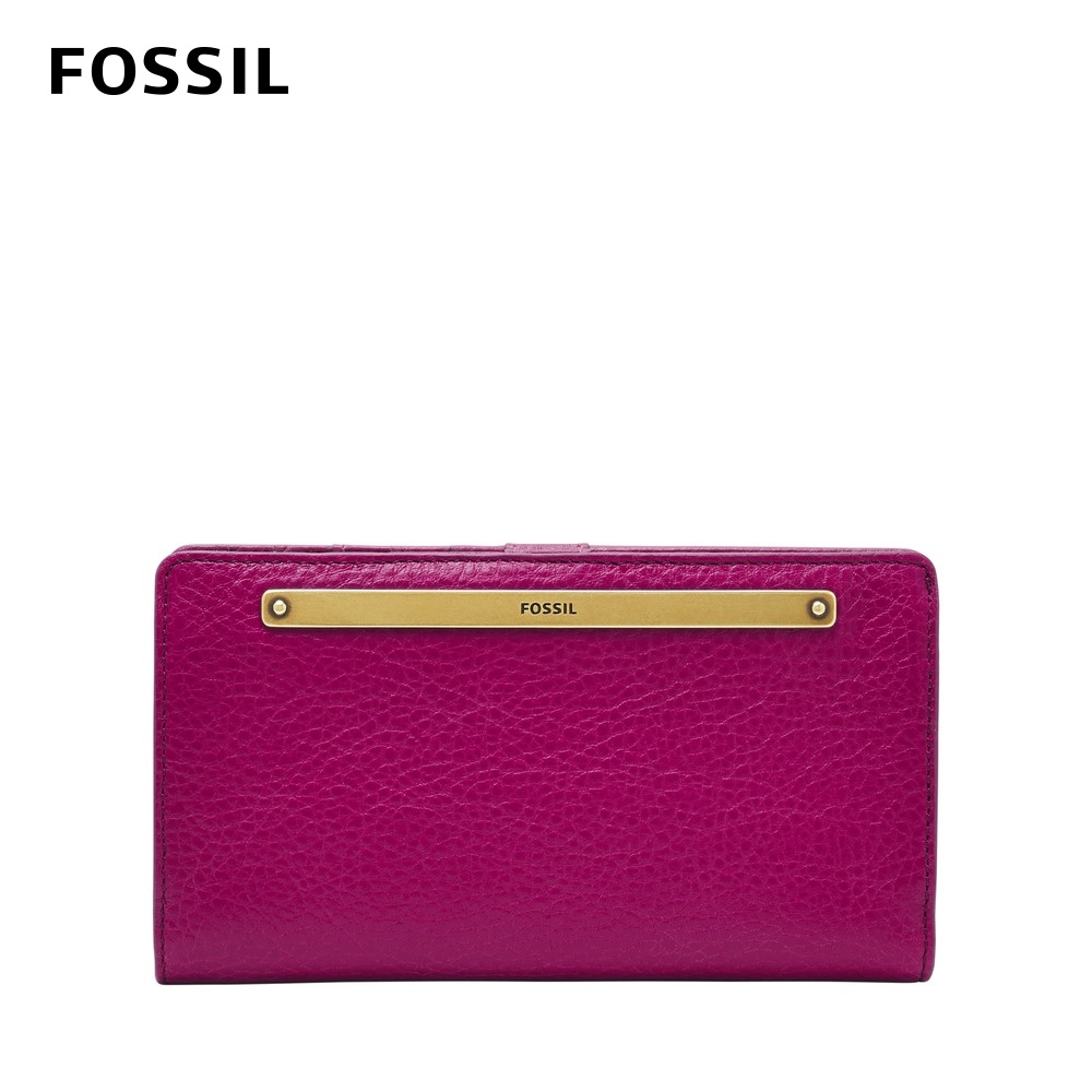 【FOSSIL】Liza 輕巧型真皮零錢袋長夾-洋紅色 SL7891508