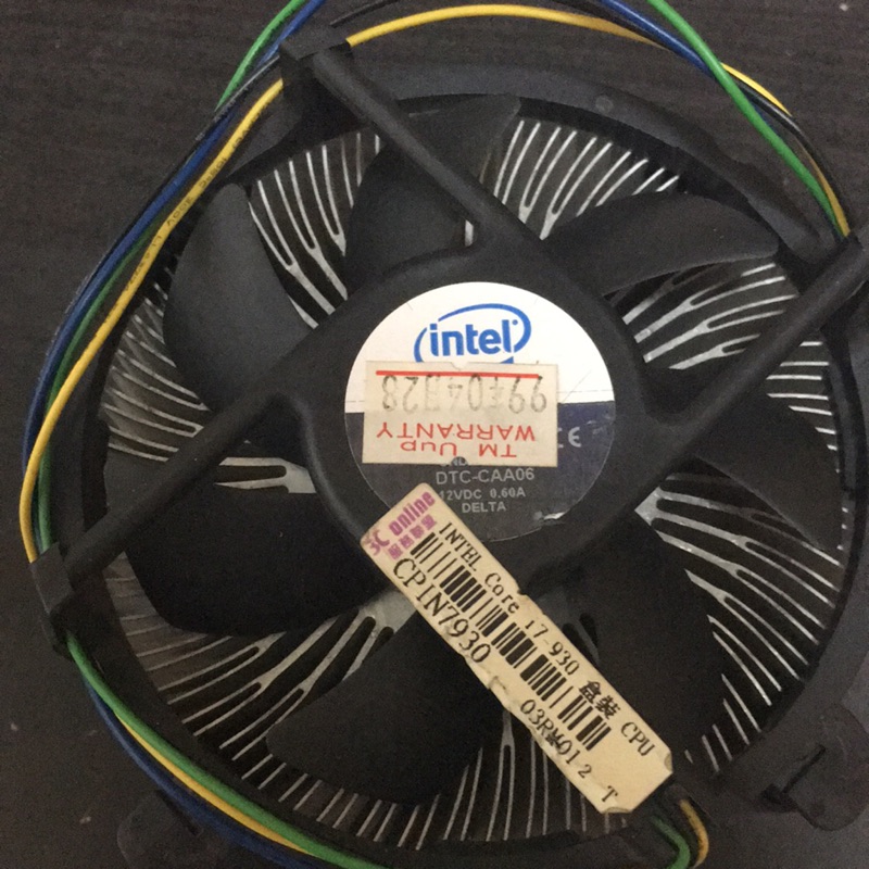 Intel 原廠 1366 銅底風扇 x58
