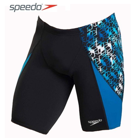 SPEEDO 男 競技及膝泳褲 Ultraspeed AL V Panel 黑-藍