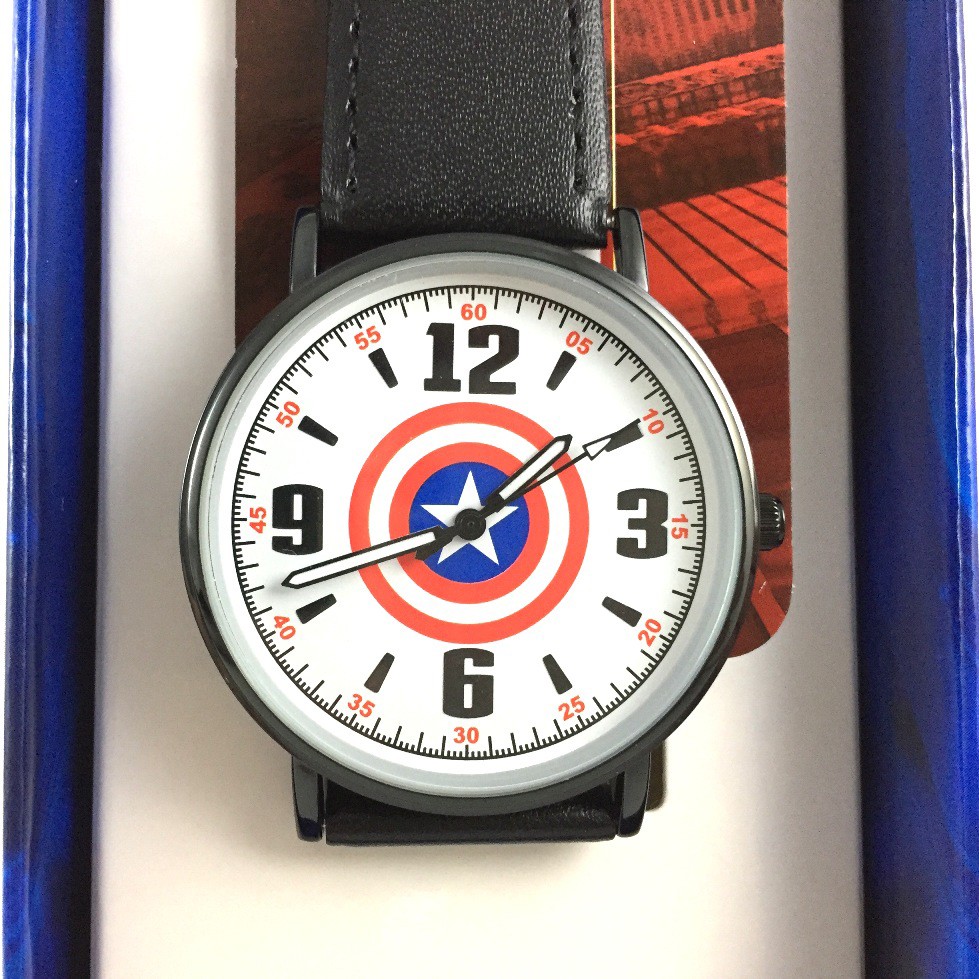 正版原廠 MARVEL 授權 台灣限定製造 曼威英雄 美國隊長 Captain America 手錶 皮帶款 日本機芯