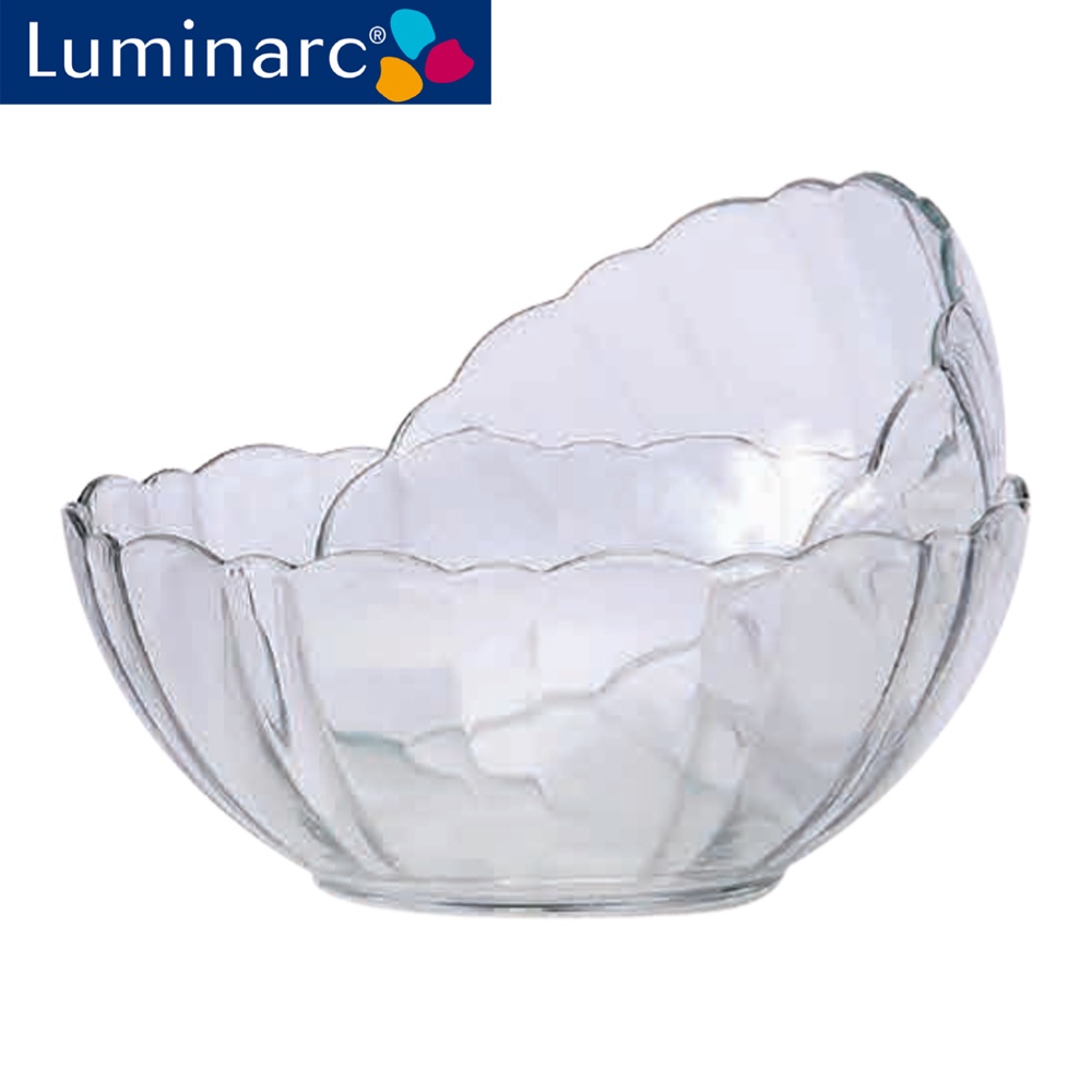 樂美雅Luminarc強化玻璃蓮花造型沙拉碗20cm