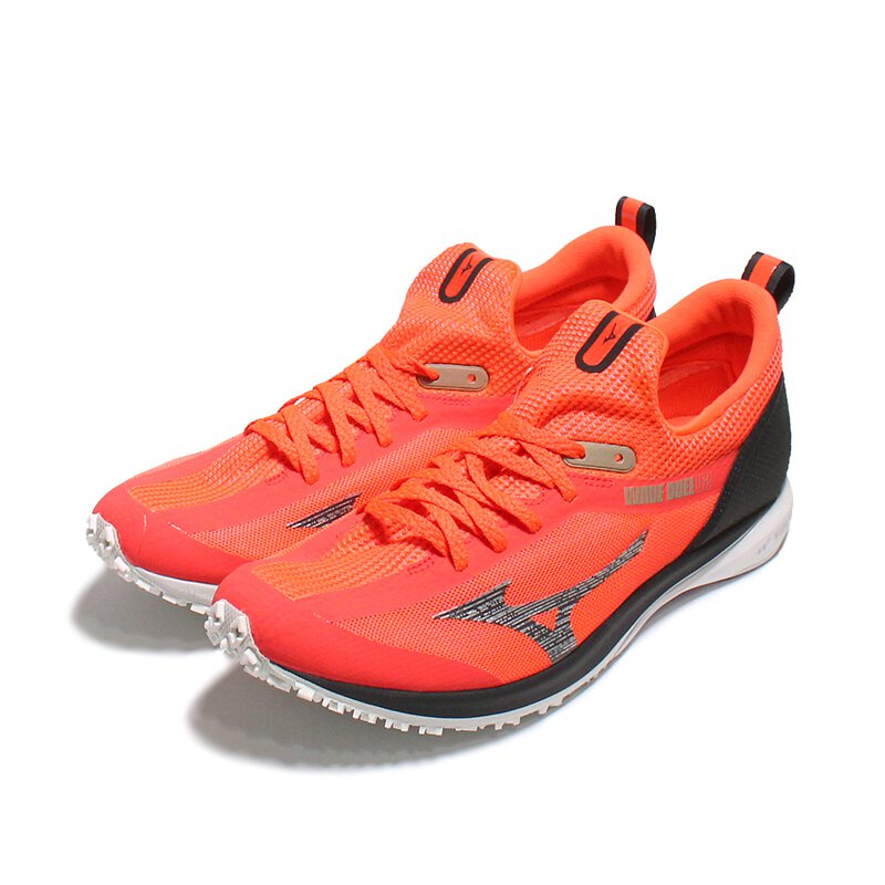 MIZUNO WAVE DUEL 2 螢光紅色寬楦慢跑鞋（U1GD207073）