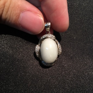 【Jewel's茱兒翡翠珠寶坊】 A品天然和闐白玉 925銀墜 可開鑑定書