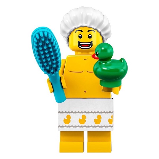 《安納金小站》 樂高 LEGO 71025 2號 洗澡男 梳子 綠色小鴨 浴帽 洗澡人 第19代人偶包 人偶 抽抽樂