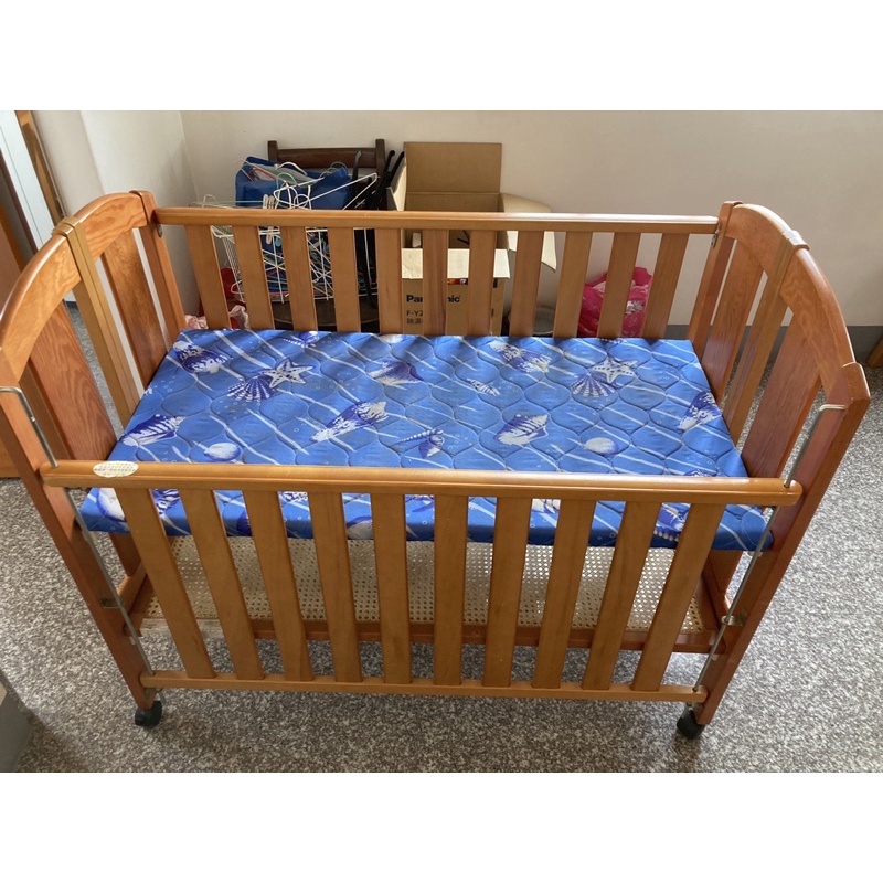 二手 員林可自取 新生兒嬰兒床 嬰兒床 寶寶床 木製嬰兒床 原木大型嬰兒床