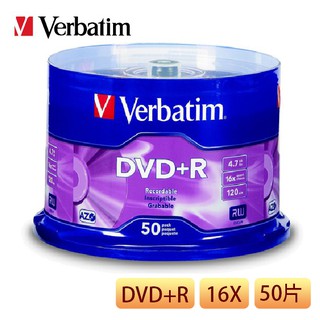 威寶 Verbatim 16X DVD+R AZO 藍鳳凰系列 臺灣製 中環代工 50片桶裝 DVD 光碟