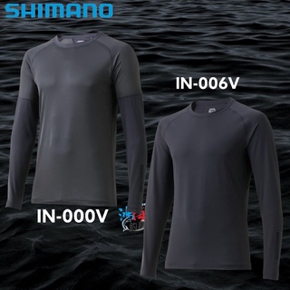 中壢鴻海釣具《SHIMANO》 IN-000V IN-006V 黑色防曬彈性透氣內搭衣