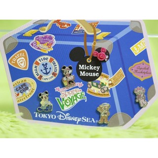 【Dona日貨】日本迪士尼海洋限定 米老鼠米奇米妮duffy達菲熊雪莉玫一起去旅行 針式耳環/飾品(1組5入) A23