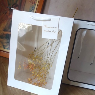 My Wonderful 透迷櫥窗ins網美禮品袋【透明紙袋 / 透明提袋】乾燥花DIY花材 / 花束包裝