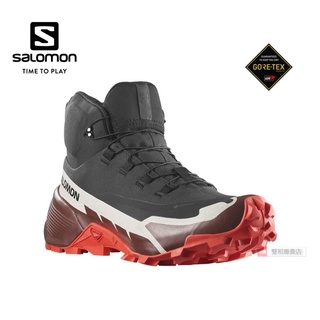 -7折出清-Salomon 男 CROSS HIKE 2 GTX 中筒登山鞋/L41735900/黑 深褐紫火炬紅