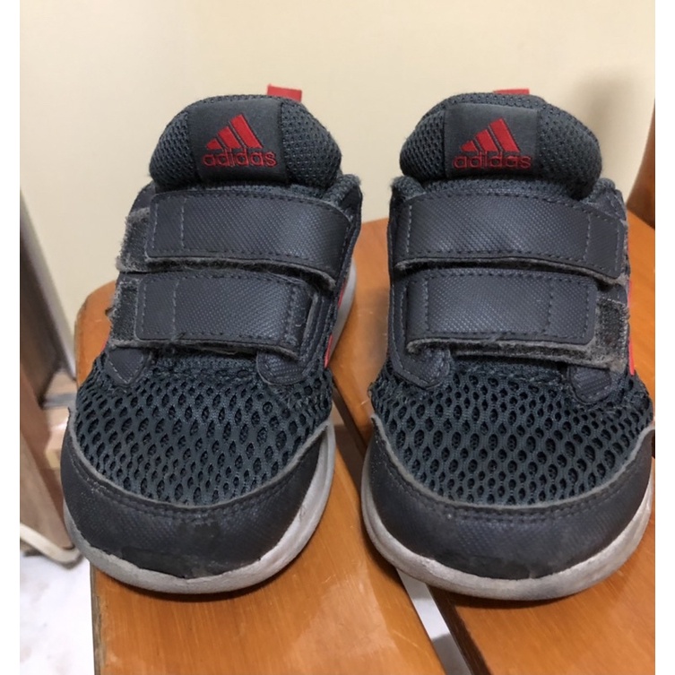 二手，約6成新～正品 愛迪達 adidas 男童魔鬼粘設計 輕量運動鞋/跑鞋 尺寸：14cm