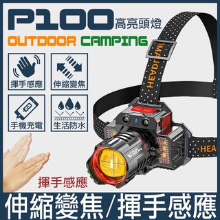 P100頭燈 頭燈 LED 頭戴式 超強光 超遠射 手電筒 工作燈 登山燈 露營燈 防水 釣魚