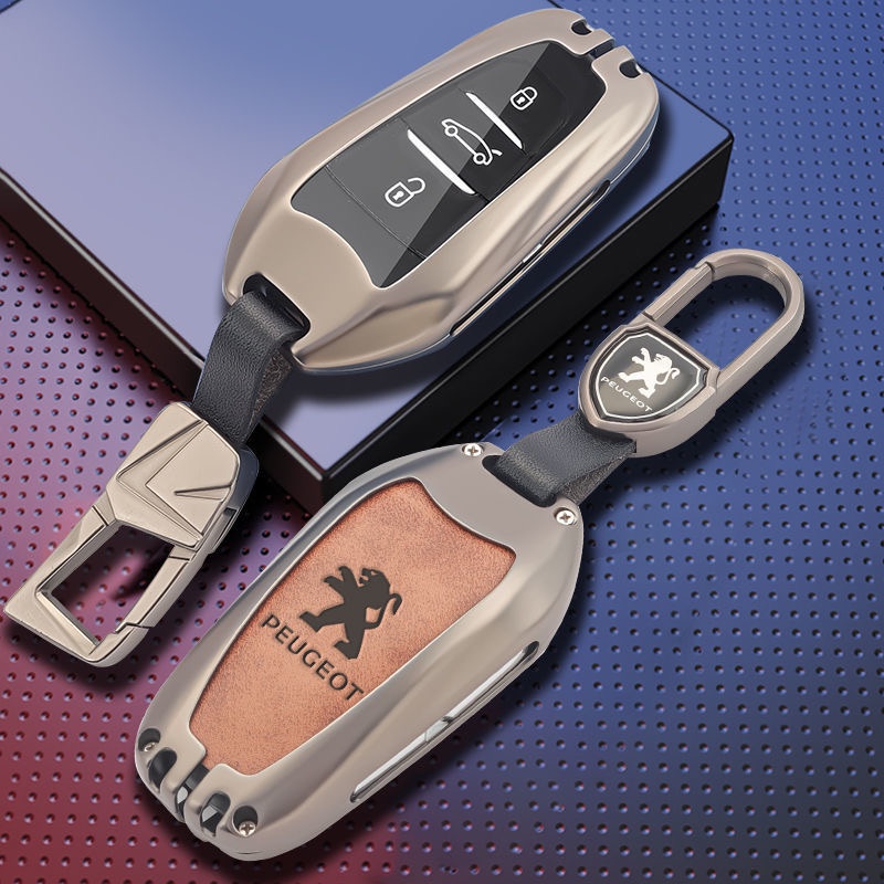 【新款🔥汽車鑰匙套】車鑰匙套 汽車鑰匙殼 適用Peugeot 408 508L 4008 5008 2008車鑰匙保護套