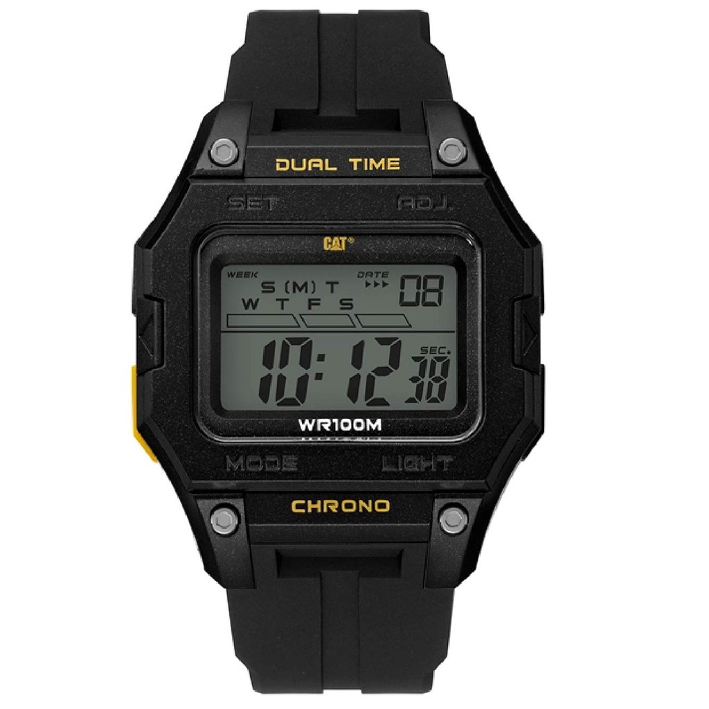 【CAT Watch】數位顯示方形電子矽膠時尚腕錶-時尚黑/OF.147.21.247/台灣總代理公司貨享半年保固