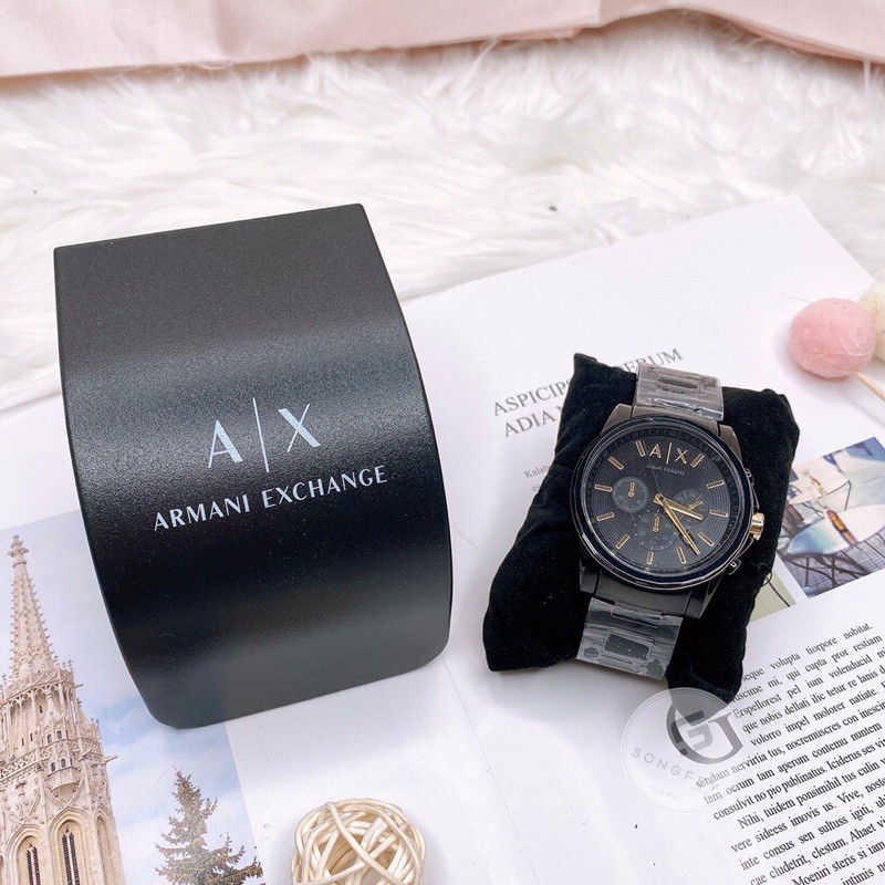 美國代購🇺🇸台灣現貨 AX 男士 不鏽鋼三眼手錶 AX2094