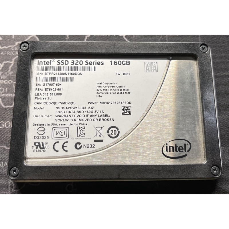 【二手】Intel SSD 320 Series 160GB