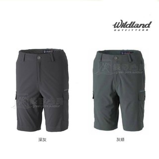 Wildland 荒野 男 RE四面彈性短褲 抗UV 透氣 排汗 休閒褲 深灰 灰綠 0A31390 綠野山房