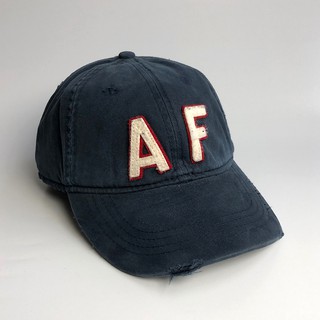 美國百分百【Abercrombie & Fitch】帽子 配件 老帽 AF 棒球帽 經典 麋鹿 Logo 深藍 G358