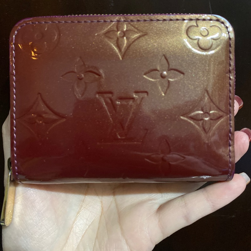 （預訂暫售）LV 漆皮紫色（絕版）拉鍊零錢包 卡片夾包 正品