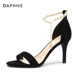 【現貨速發】Daphne/達芙妮專櫃正品女鞋 夏新款串珠腳鏈甜美時尚高跟露趾涼鞋免運費