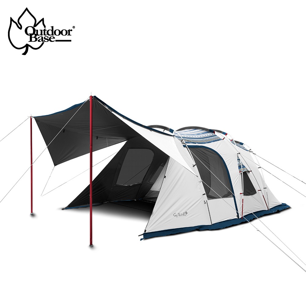 【OutdoorBase】彩繪天空帳2D帳篷 含頂布 23502+23526 彩繪天空家庭帳 黑黑帳 -早點名露營生活館