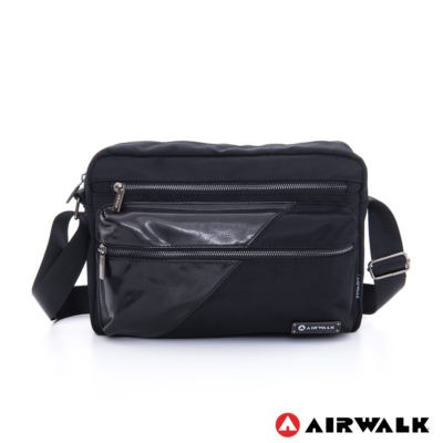 【鞋印良品】美國 AIRWALK 雙料拼接斜肩二用包 A615301020(黑)側背包 斜背包 包包 運動 休閒 旅遊