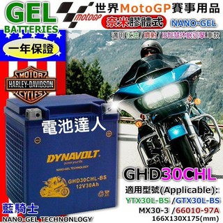 YES電池 GHD32CHL-BS YTX30L GTX30L DYNAVOLT 藍騎士 機車電池 水上摩托車 哈雷重機