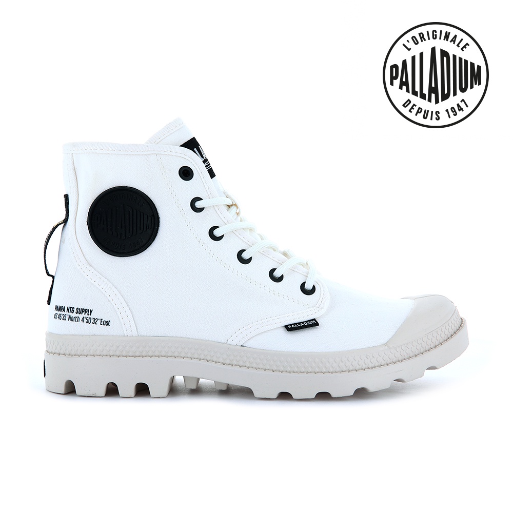 PALLADIUM PAMPA HI HTG SUPPLY有機棉軍靴-中性-白