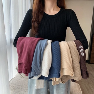 【LININ】毛衣女秋冬新款圓領白色內搭衣打底衫緊身長袖上衣女秋季百搭針織衫