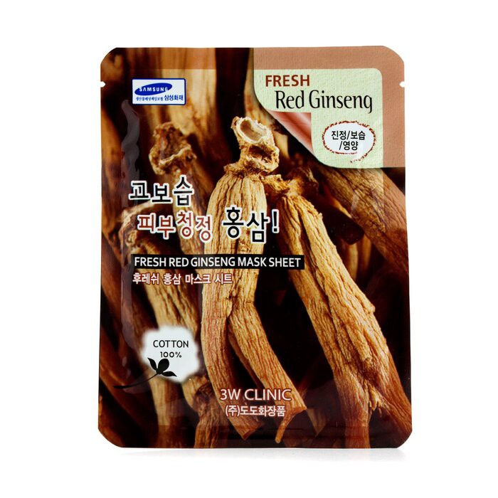 3W CLINIC - 面膜 - 紅參Mask Sheet - Fresh Red Ginseng