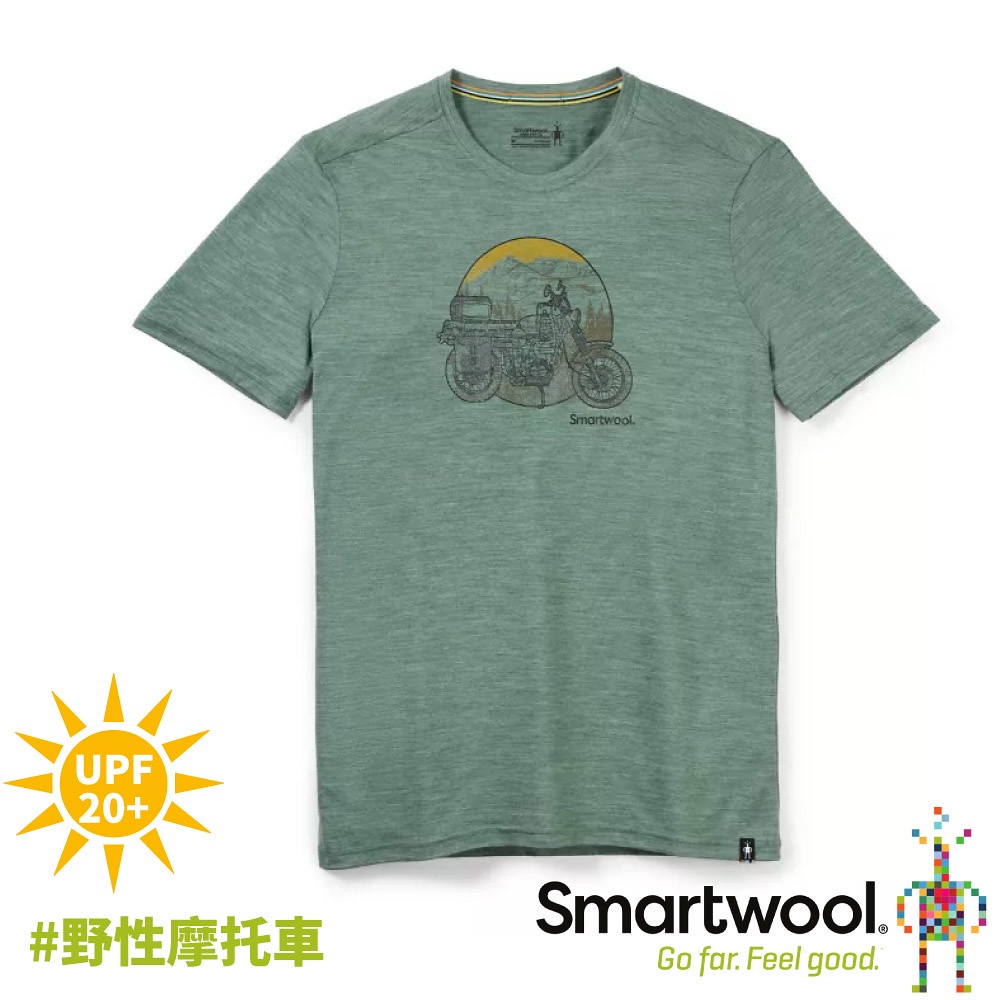 【SmartWool 美國 男 Merino Sport 150 塗鴉短袖T恤《野性摩托車/鼠尾草綠》】SW016568