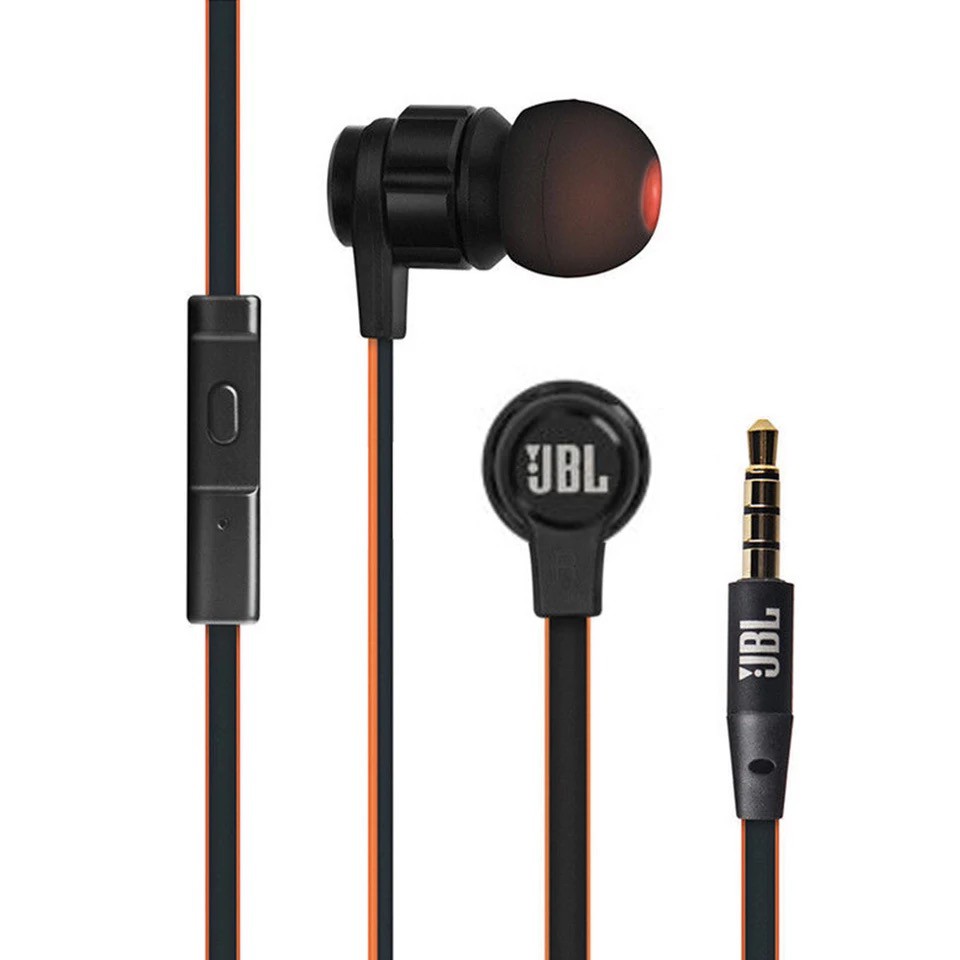 Jbl T180A 入耳式立體聲耳機用於跑步 3.5 毫米運動有線耳機純深低音音樂通話帶麥克風