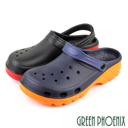 【GREEN PHOENIX】透氣洞洞兩穿式輕量防水涼拖鞋/雨鞋-男女款/情侶款 台灣製 N-01515