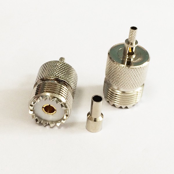 1pc UHF 母插孔 SO239 RF 同軸連接器壓接,用於 RG316、RG174、LMR100 直鍍鎳