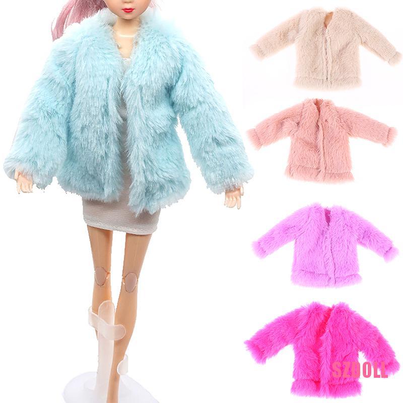 【ts1SZDOLL】29CM娃娃衣服柔軟毛絨毛皮大衣冬季保暖衣服DOM