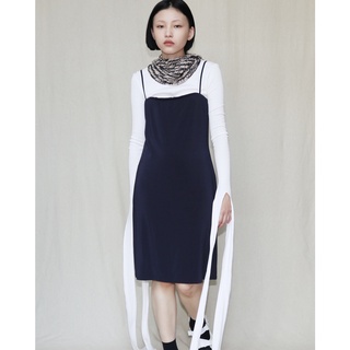南瓜Vintage。MAX MARA 深藍色 細肩帶 彈性 洋裝