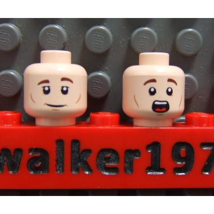 【積木2010-人偶頭】Lego樂高-全新 人頭111 微笑/驚訝 膚色雙面人頭/魔鬼剋星人頭 (21108)