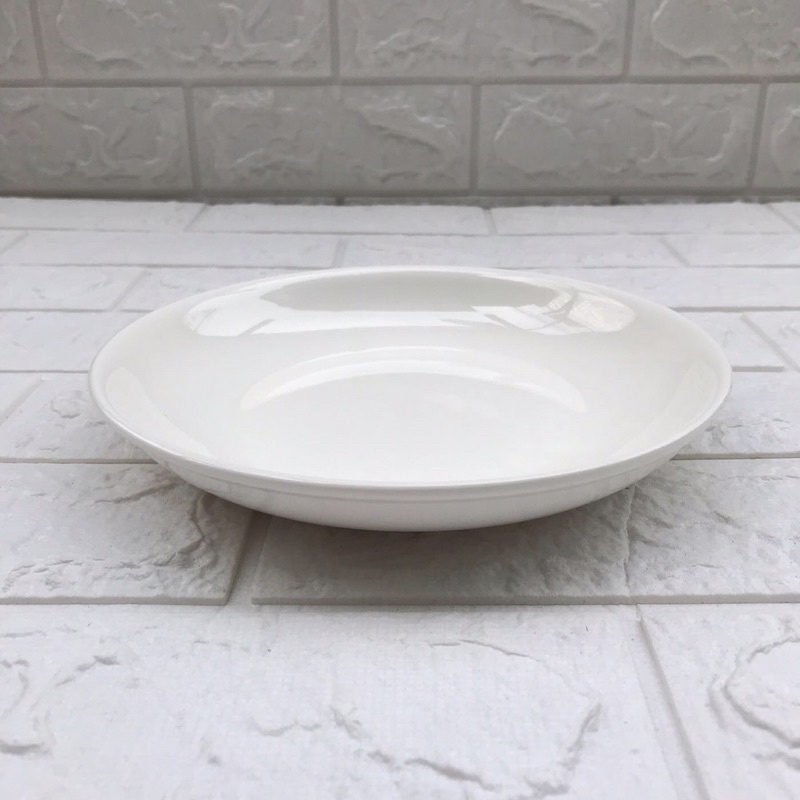 鍋碗瓢盆餐具=白色強化瓷器8吋湯盤