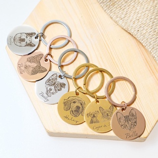 台灣賣家客製化寵物情人照片純銀鈦鋼項鍊鑰匙圈吊飾