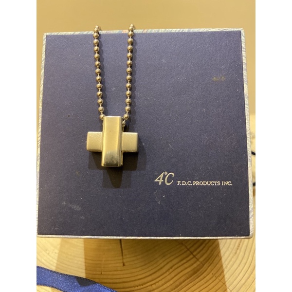 日本珠寶第一品牌4度C十字架925純銀珠鍊款項鍊（無布袋/無外盒）