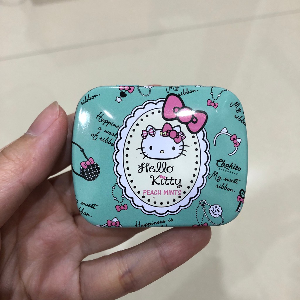 Chokito 巧趣多 Hello Kitty 無糖薄荷錠 盒子 空盒 耳機盒 萬用盒 飾品盒 小物盒 收納 鐵盒