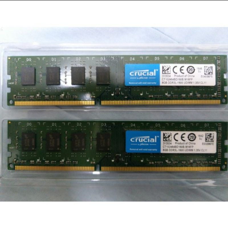 【二手可議】美光 cruclal DDR3-1600 16GB (8GB*2)